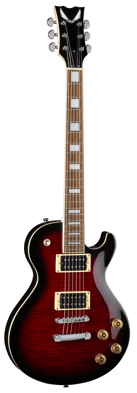 Dean Throughbred X Flame Top Electric Guitar – Trans Red