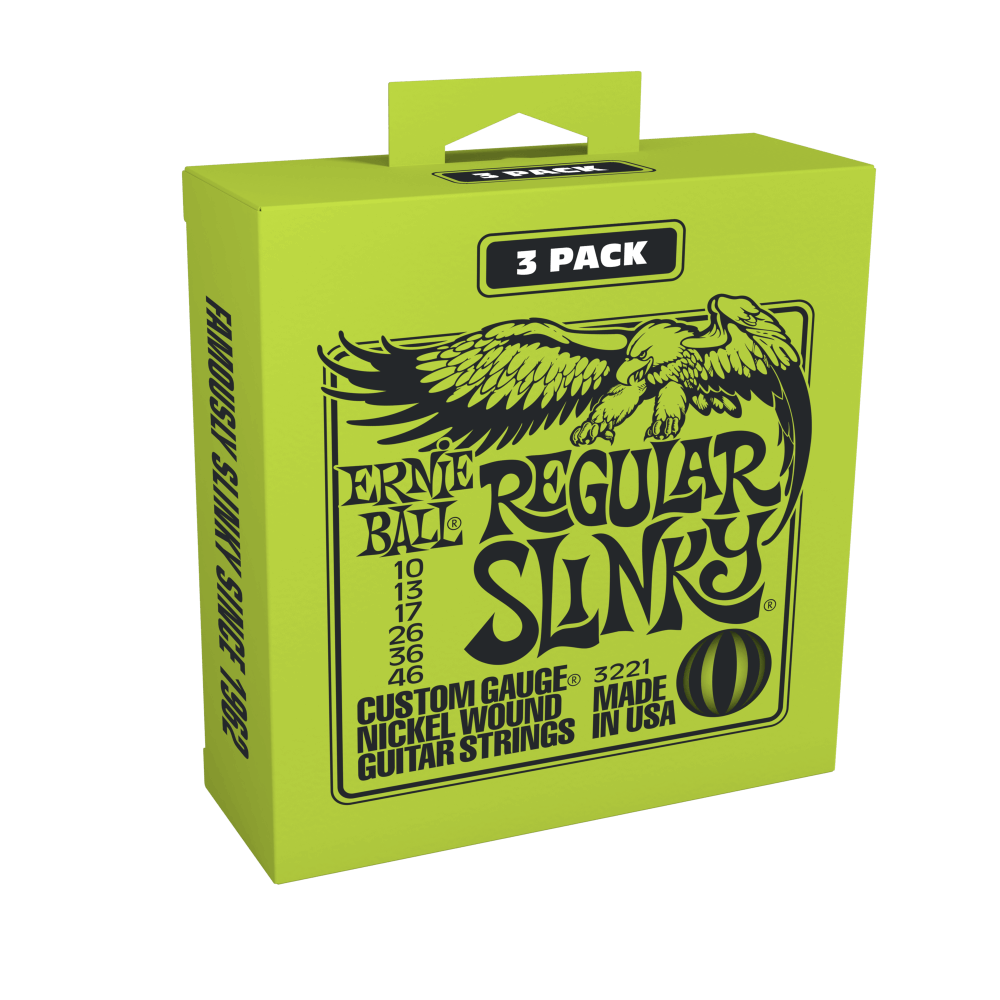 Ernie Ball 10-46 Regular Slinky 3 Pack – Nickel Wound